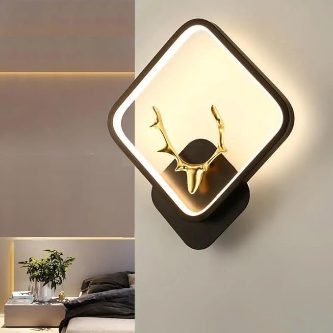 Aluminium Deer Pendant Light – Black Decorative Ceiling Lamp For Living Room & Bedroom (Pack of 2)