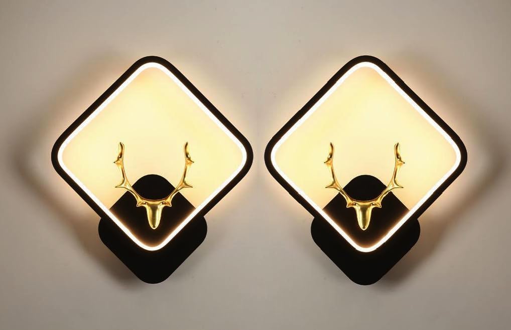 Aluminium Deer Pendant Light – Black Decorative Ceiling Lamp For Living Room & Bedroom (Pack of 2)