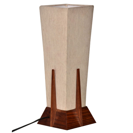 14 Inch Wooden Table Lamp for Bedroom & Living Room – Bedside & Side Table Lamp (Without Bulb)