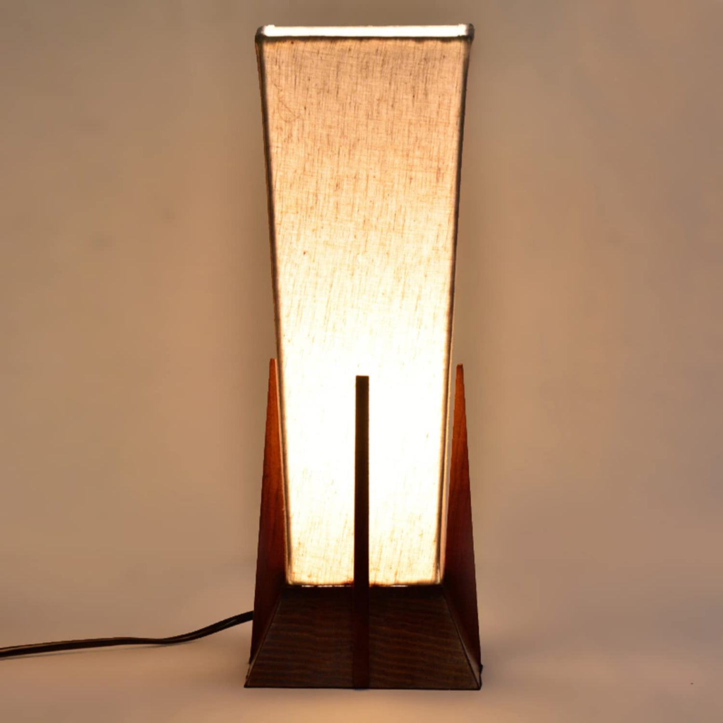 14 Inch Wooden Table Lamp for Bedroom & Living Room – Bedside & Side Table Lamp (Without Bulb)