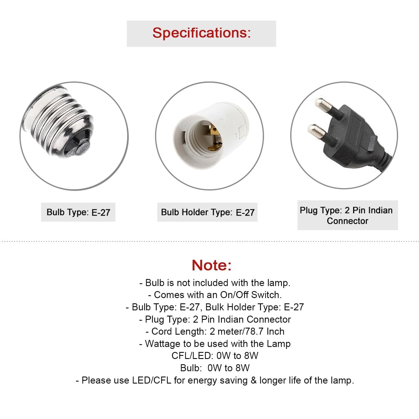 14 Inch Wooden Table Lamp for Bedroom & Living Room – Bedside & Side Table Lamp (Without Bulb)