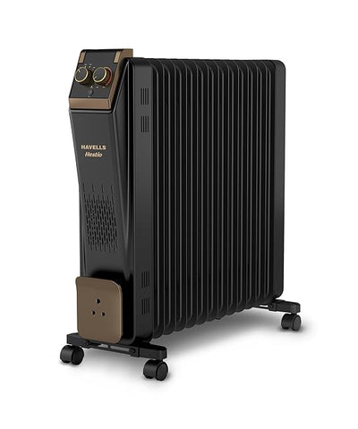 13 Fin Oil Filled Room Heater (OFR) | 2900W Fast Heating With Advanced U-Tech Fins, PTC Fan, ISI Approved & 10-Year Warranty โ Black