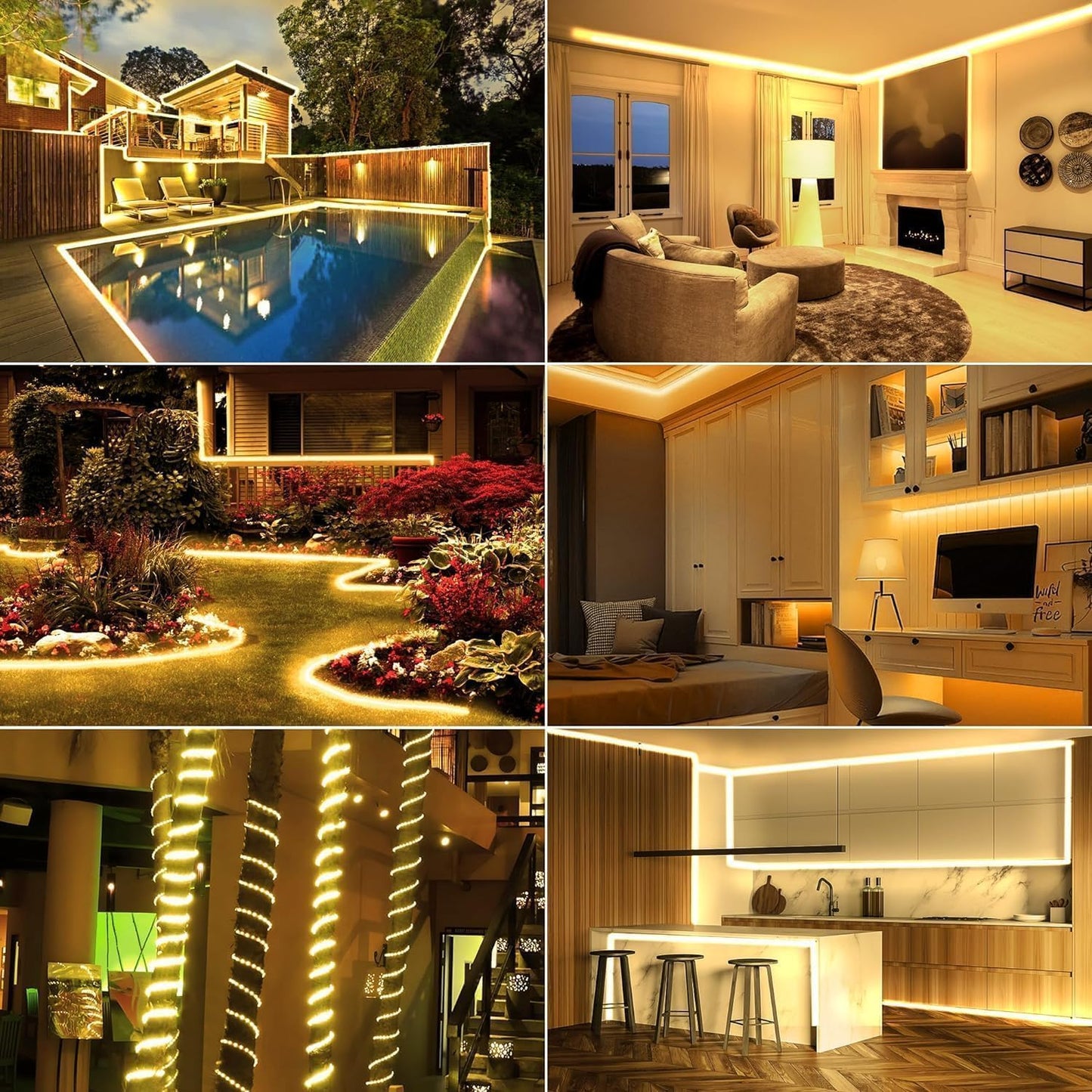 30M LED Rope Light – Waterproof Warm White Decorative Lights For Home, Ceiling, Diwali & Party Decoration