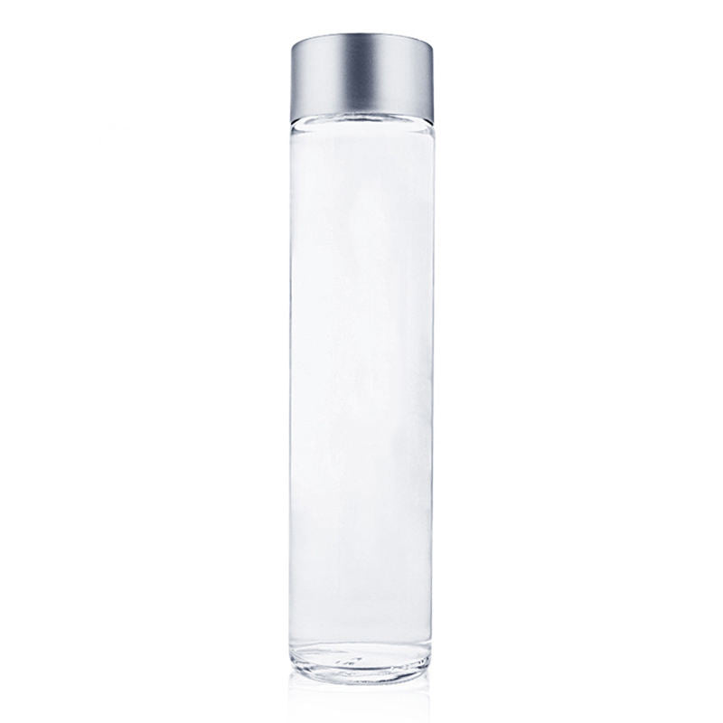 Voss Style Glass Water Bottle – Straight Side Cylinder Mineral Water Bottle With Cap