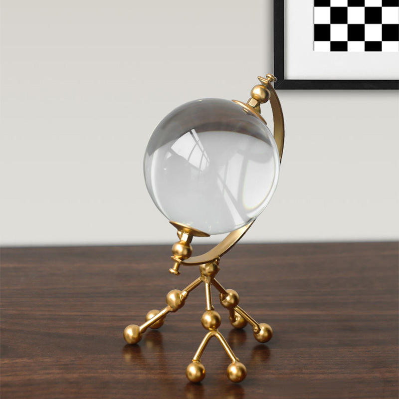 Luxury Crystal Glass Ball – Modern Nordic Table Ornament & Gold Home Decoration Accessory