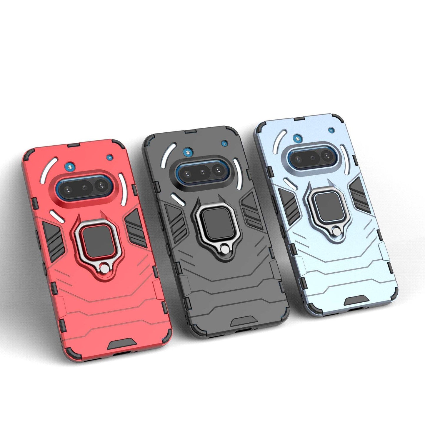 Shockproof Armor Hard Plastic Phone Case For Nothing 3A Pro/2A/2 – With Ring Holder & Holster
