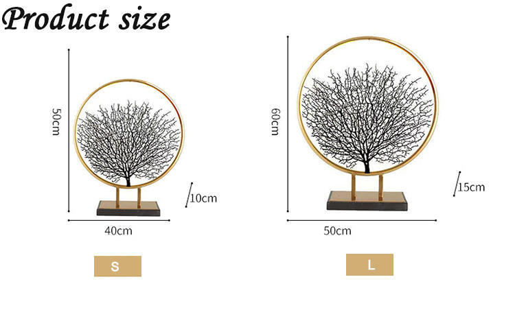 K&B Sea Tree Geometric Metal Showpiece – Vintage Abstract Home & Office Decor
