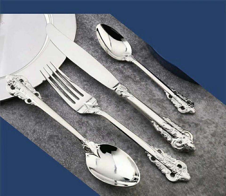 Luxury Metal Tableware Set – Modern Eco-Friendly & Durable Design for Weddings & Parties
