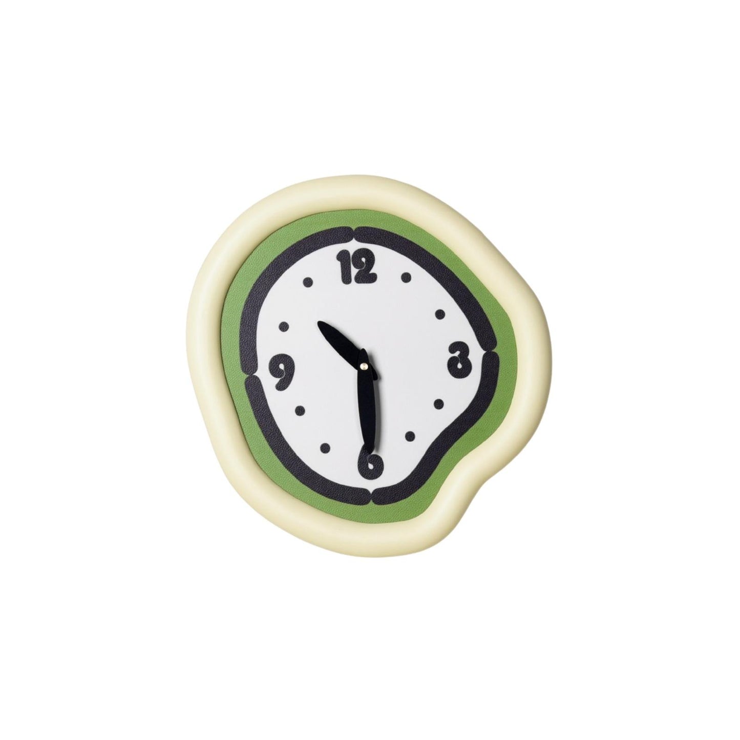 Green Edge Mute Wall Clock – Cream Style Modern Decorative Clock For Living Room