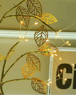 20 LED Bonsai Tree Lamp โ Tabletop Fairy Light with 72 LEDs & Gold Leaves For Home, Desk & Christmas Decor