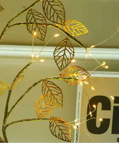 20 LED Bonsai Tree Lamp โ Tabletop Fairy Light with 72 LEDs & Gold Leaves For Home, Desk & Christmas Decor