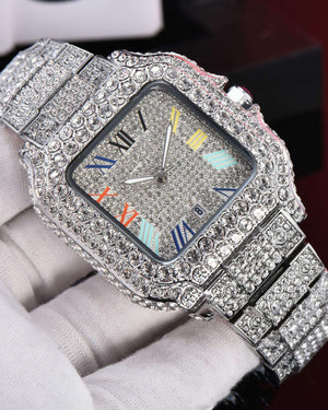 2025 Men’s Luxury Watch – Black Dial Chronograph Waterproof Wristwatch with Silicone Band