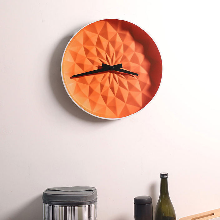 OEM ODM Orange Origami Ceramic Wall Clock – Handmade Modern Home Decoration