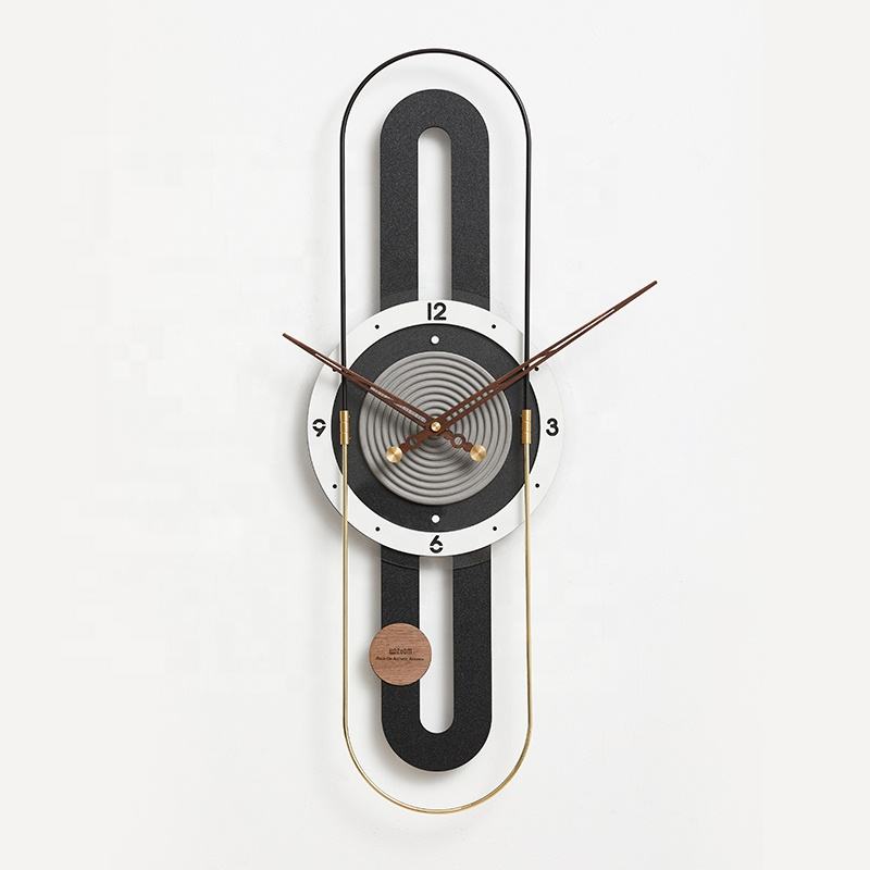 WOZOOM U-Shaped Metal Wall Clock – Luxury Modern Gold Quartz Clock For Home Decoration