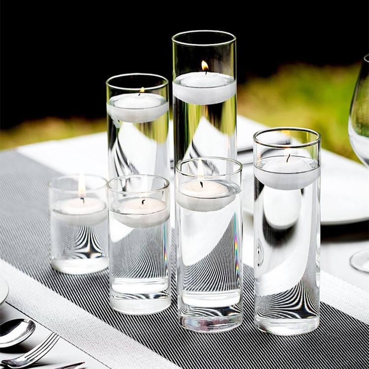 Glass Candlelight Cylinder Vases – Floating Candle Holders For Home & Wedding Decor