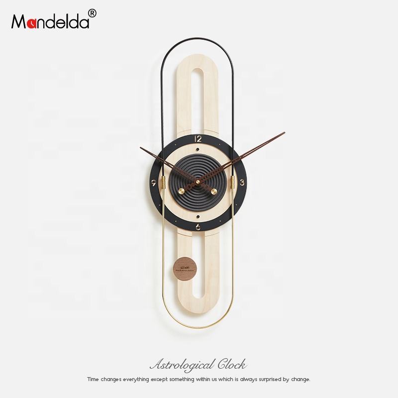WOZOOM U-Shaped Metal Wall Clock – Luxury Modern Gold Quartz Clock For Home Decoration