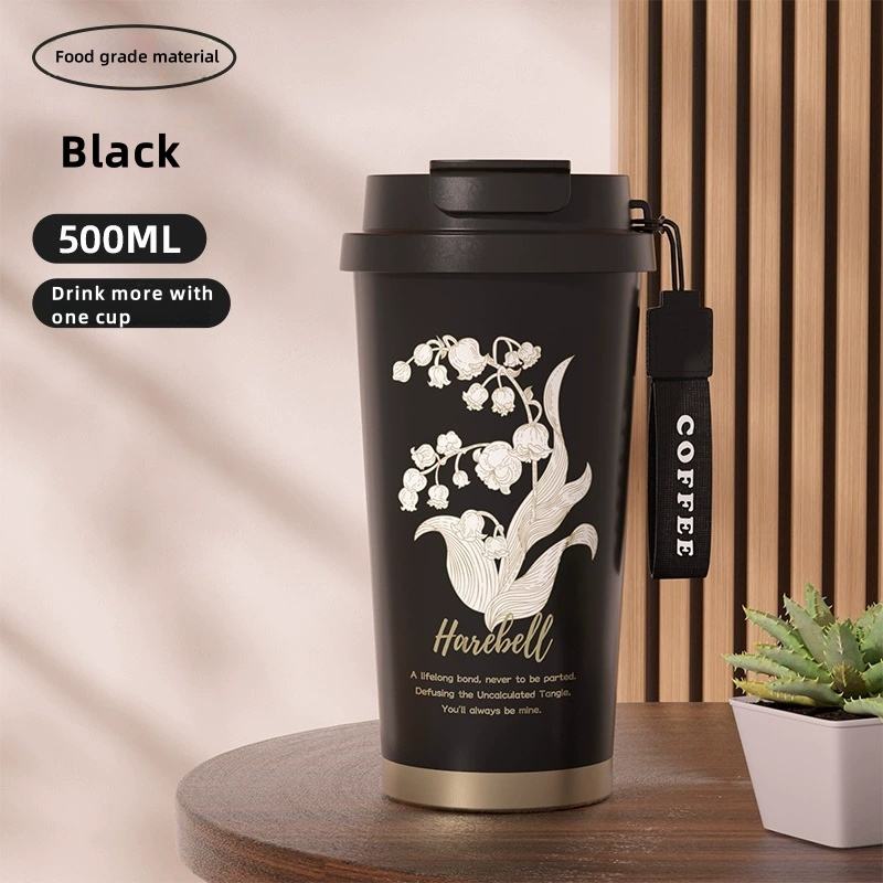 500ML Stainless Steel Thermos Cup – Vacuum Insulated Coffee Tumbler With Straw & Custom Logo