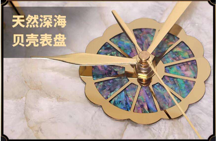 Light Luxury Shell Wall Clock 36cm – Creative High-End Living Room Decorative Clock 2025