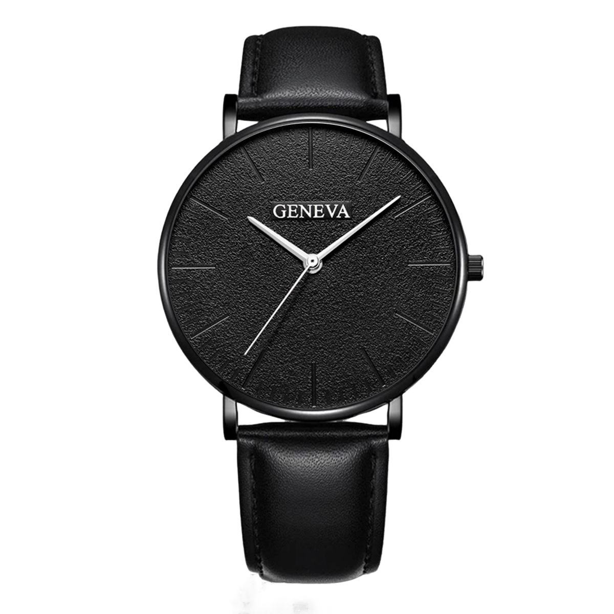 Trendy Men’s Quartz Watch – Fashionable Casual Belt Watch With Simple Scale Design
