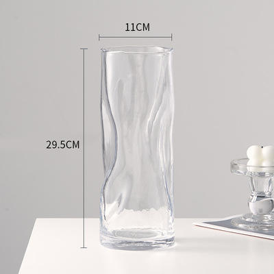 Creative Pleated Glass Vases – Twisted Pattern Decorative Vases For Living Room
