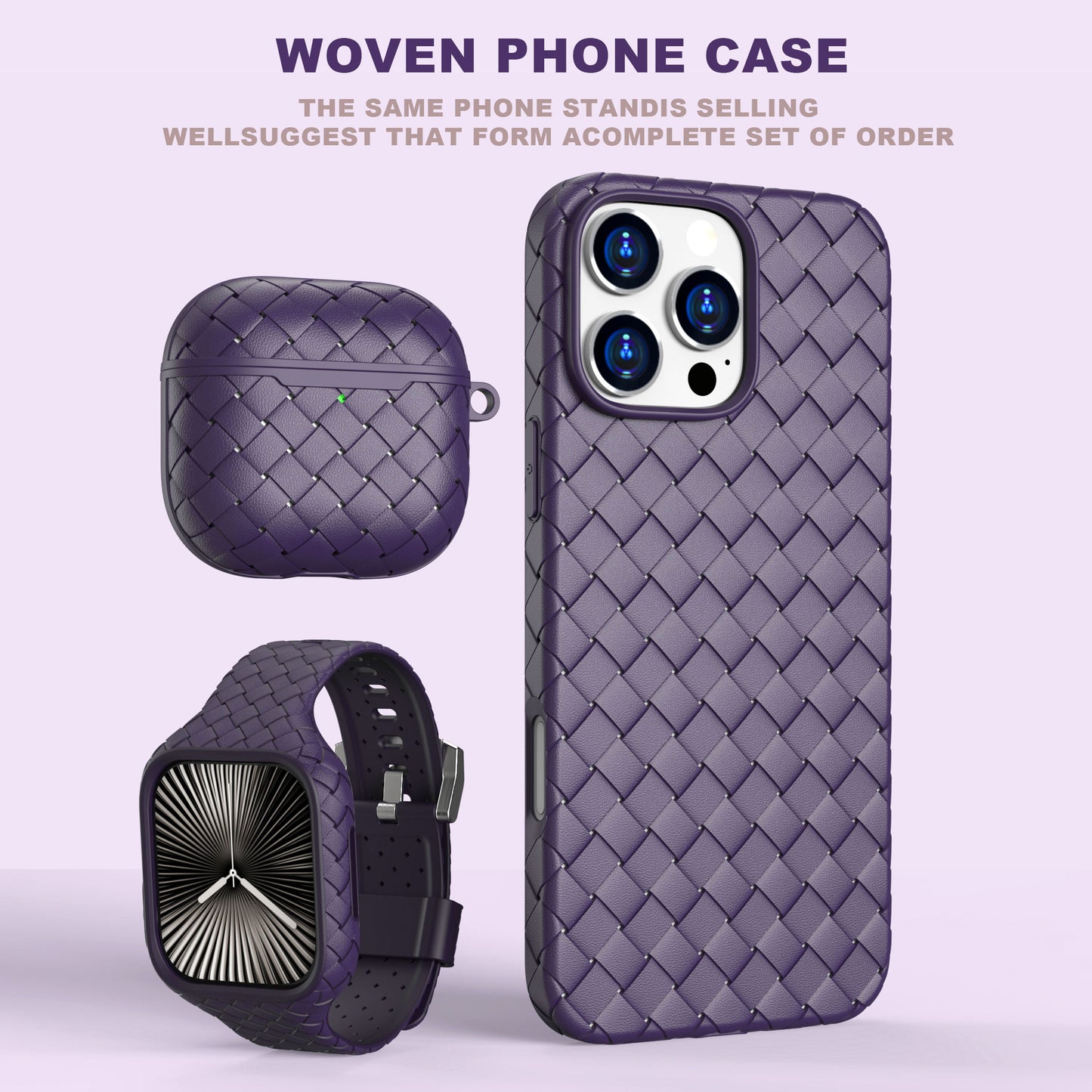Factory Luxury Woven Pattern Soft Phone Case For iPhone 16/15/14/13/12 Pro Max – Lightweight & High Quality