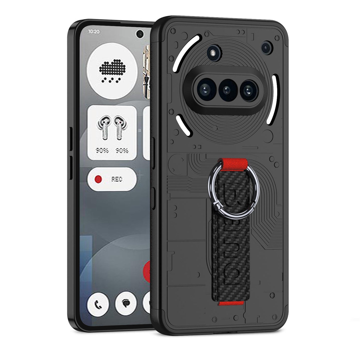 Rugged Hard PC Phone Case For Nothing Phone 3A Pro – Protective Cover With Wristband Holder