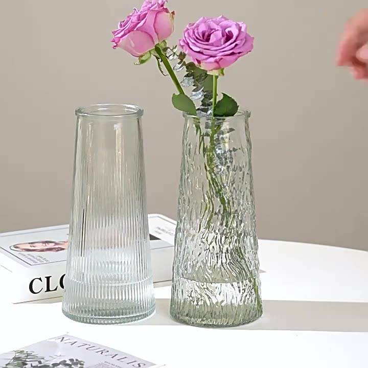 Large Transparent Glass Flower Vase – High-Quality Decorative Vase For Living Room & Desktop