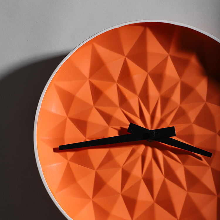 OEM ODM Orange Origami Ceramic Wall Clock – Handmade Modern Home Decoration