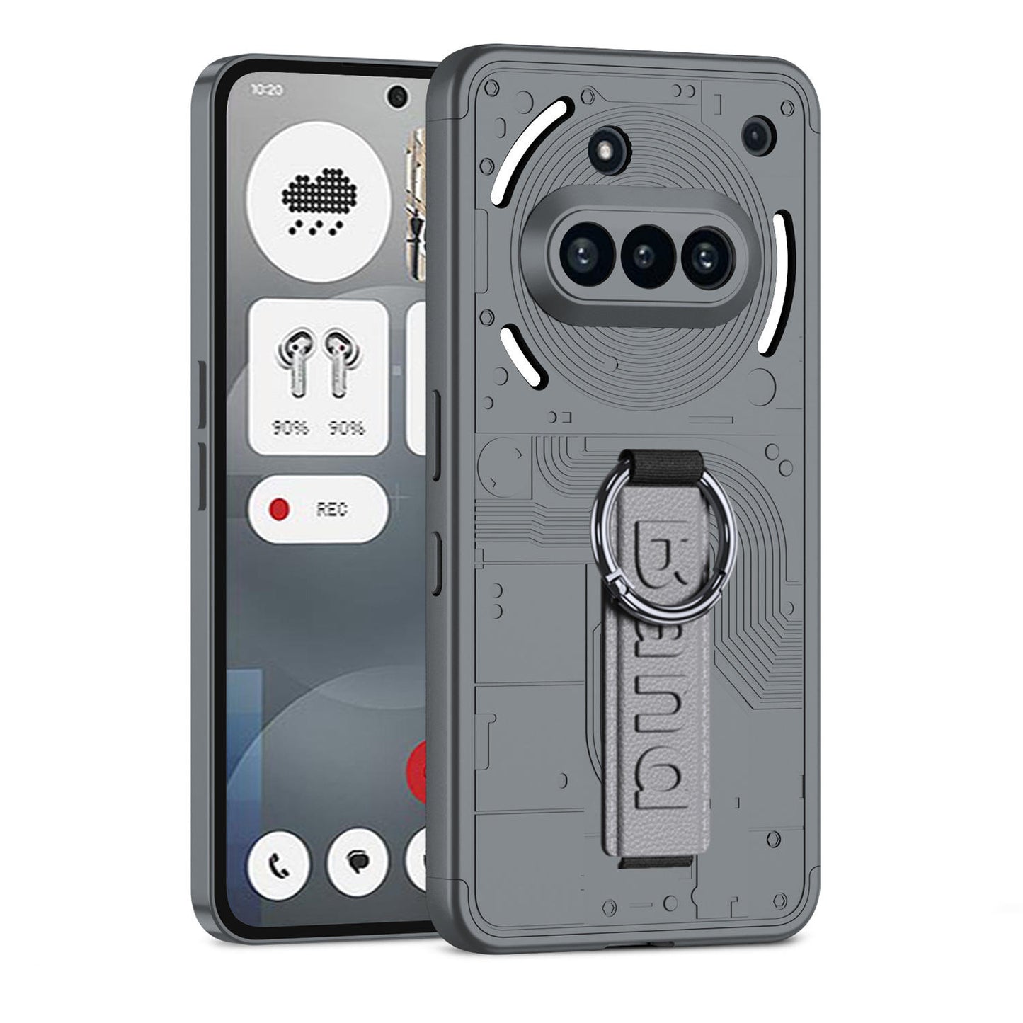 Rugged Hard PC Phone Case For Nothing Phone 3A Pro – Protective Cover With Wristband Holder
