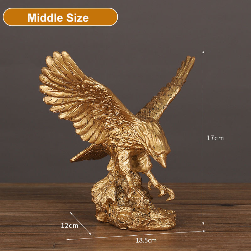 Luxury Gold Eagle Resin Sculpture – Modern Table Ornament For Home Decoration