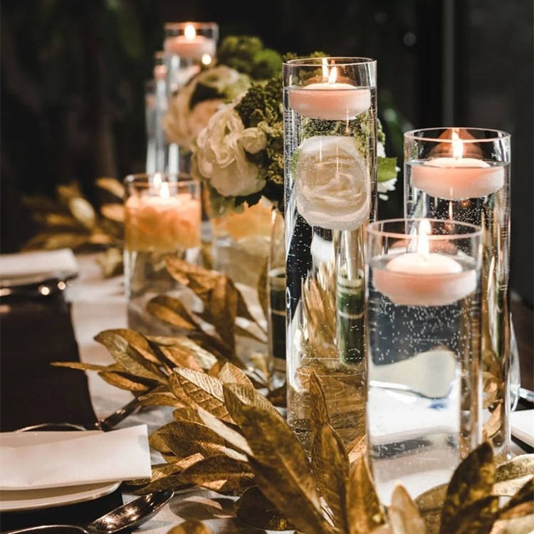 Glass Candlelight Cylinder Vases – Floating Candle Holders For Home & Wedding Decor