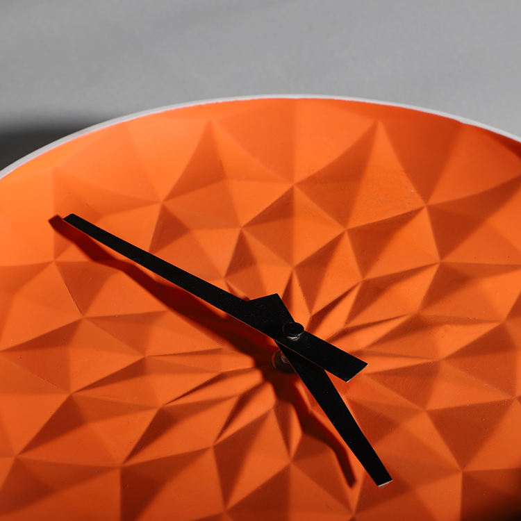 OEM ODM Orange Origami Ceramic Wall Clock – Handmade Modern Home Decoration