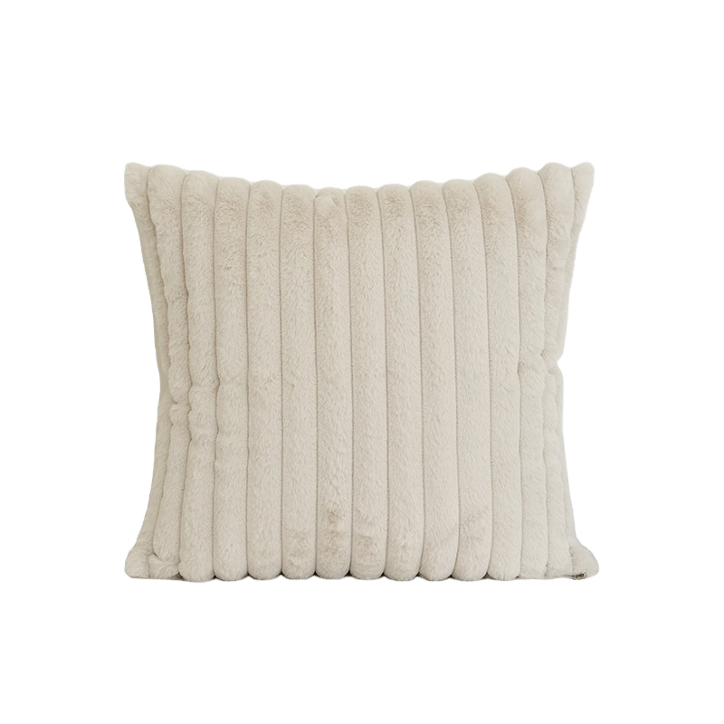 Fleece Sofa Cushion Covers – High-Quality Woven Striped Square Pillow Cases