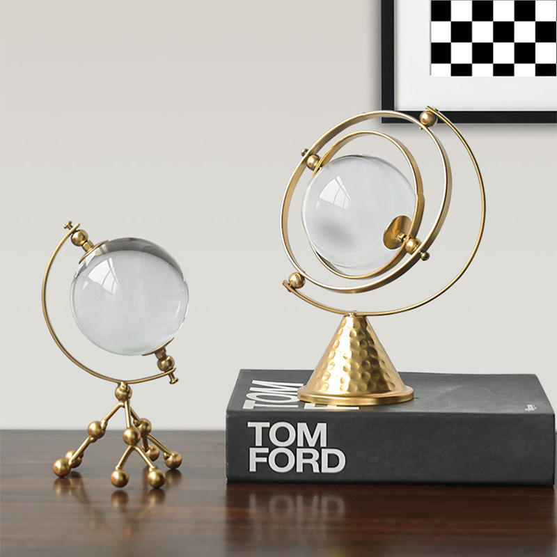 Luxury Crystal Glass Ball – Modern Nordic Table Ornament & Gold Home Decoration Accessory