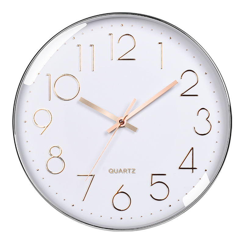 Custom 12-Inch Silent Quartz Wall Clock – Simple 3D Plastic Decorative Promotional Clock