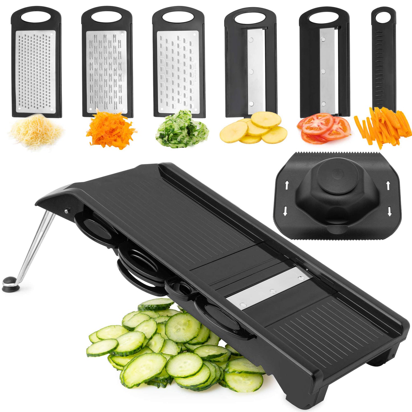 Handheld Mandolin Slicer – Multi-Blade Vegetable Chopper, Cutter & Grater for Kitchen