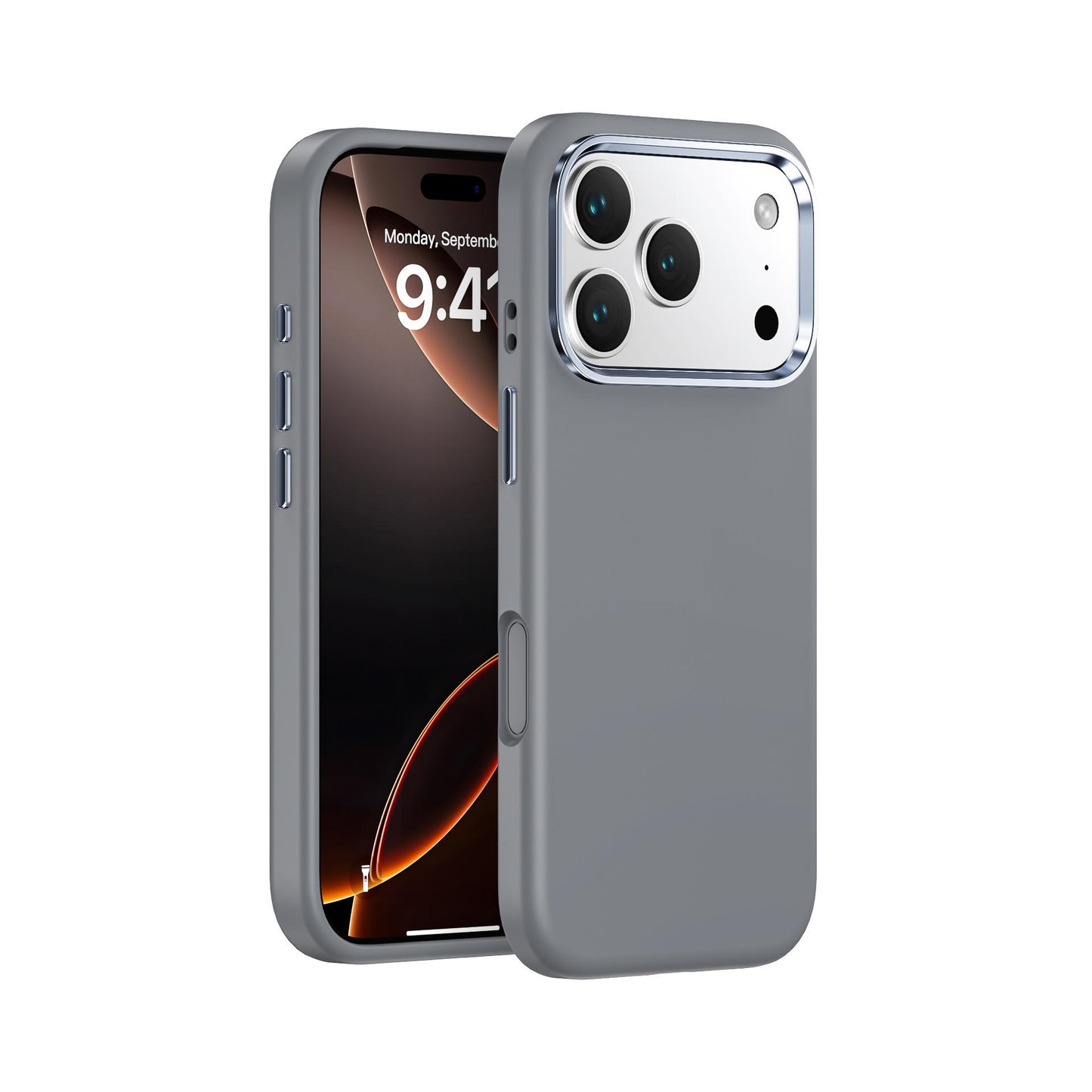 2025 New iPhone 17 Air & Pro Max Case – Metal Frame Liquid Silicone Mobile Cover