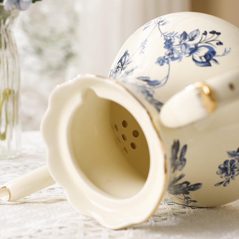 Vintage Ceramic Tea & Coffee Cup Set – Luxury Turkish Style With Floral Print & Saucers