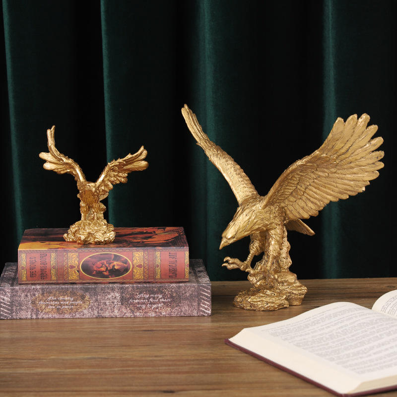 Luxury Gold Eagle Resin Sculpture – Modern Table Ornament For Home Decoration