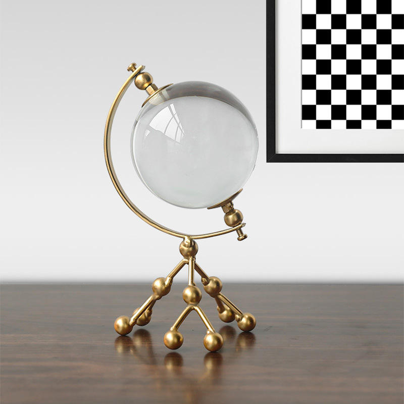 Luxury Crystal Glass Ball – Modern Nordic Table Ornament & Gold Home Decoration Accessory