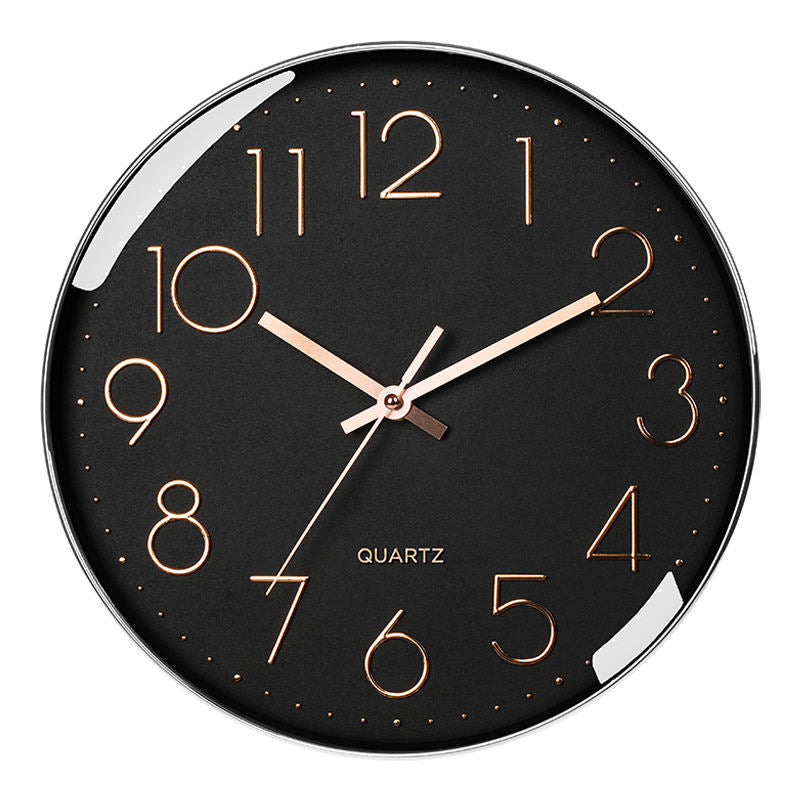 Custom 12-Inch Silent Quartz Wall Clock – Simple 3D Plastic Decorative Promotional Clock