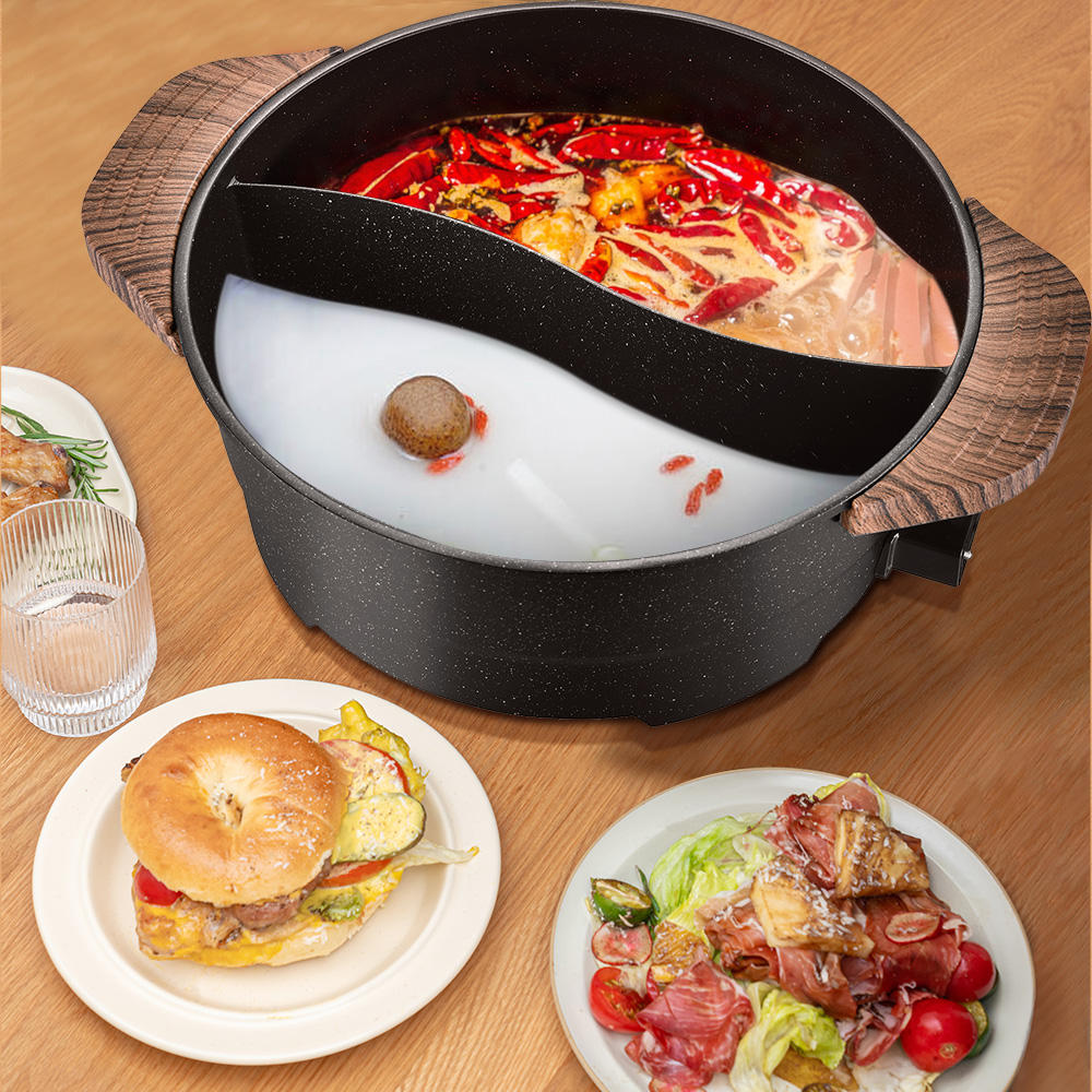 7.5L Large Electric Skillet – Non-Stick Hotpot With Divider, Multifunctional Cooking Appliance