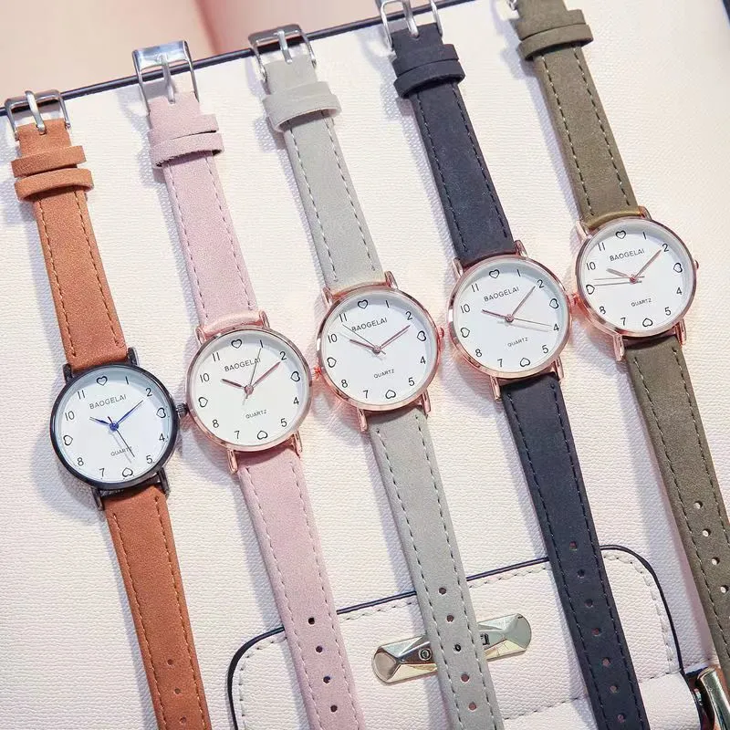 Best Selling Stylish Girls’ Leather Hand Watch – Student Casual Wristwatch
