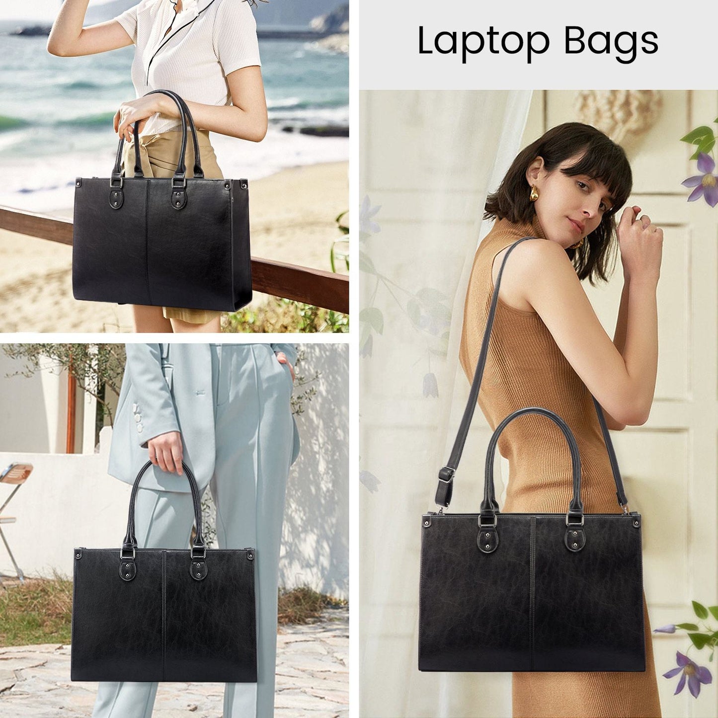 Custom Hot Sale Women’s Office Tote Bag – Waterproof PU Leather Laptop Shoulder Messenger Bag