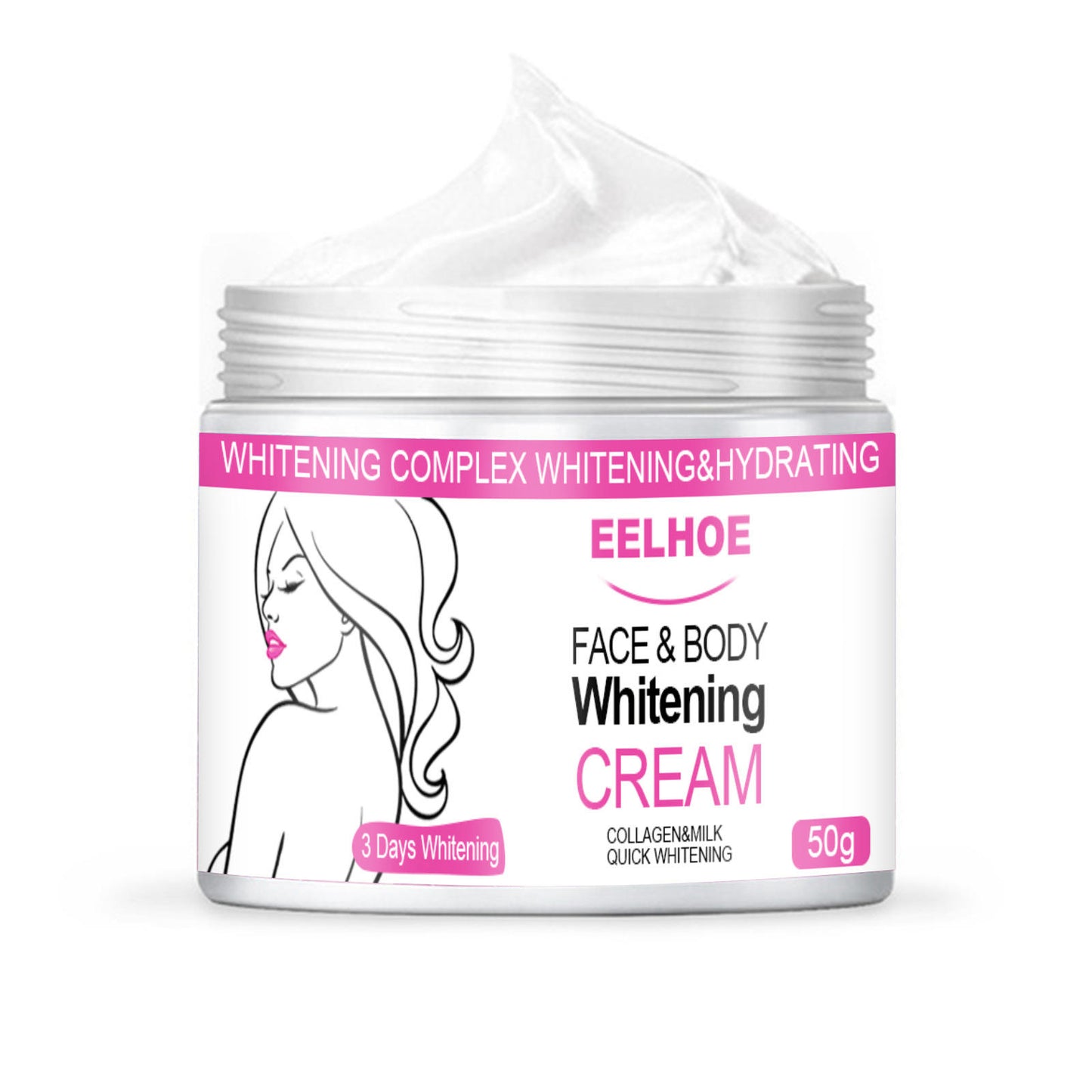 EELHOE Collagen Milk Body Lotion – Quick Whitening & Hydrating Cream For Face, Neck, Arms, Hands & Full Body