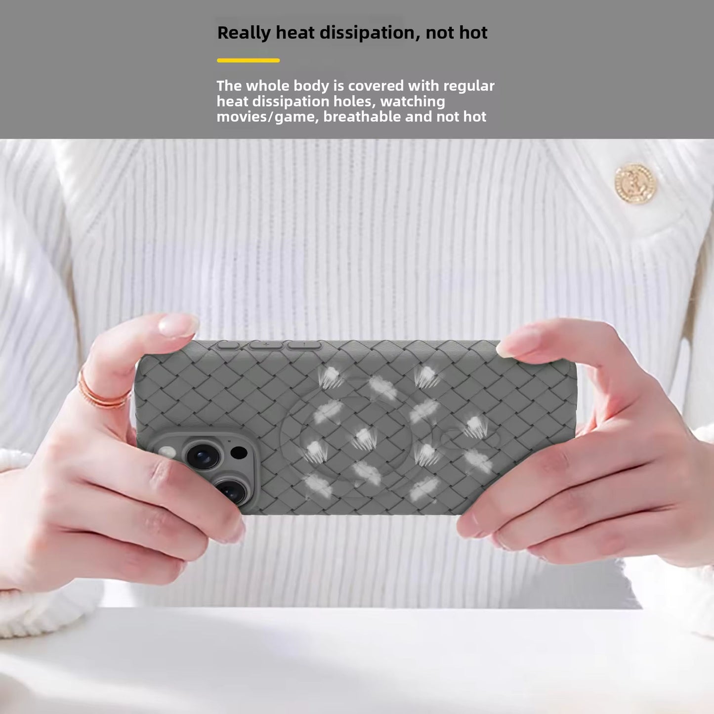 Custom Woven Texture TPU Phone Case For iPhone 17 Series – Heat Dissipation Protective Mobile Cover
