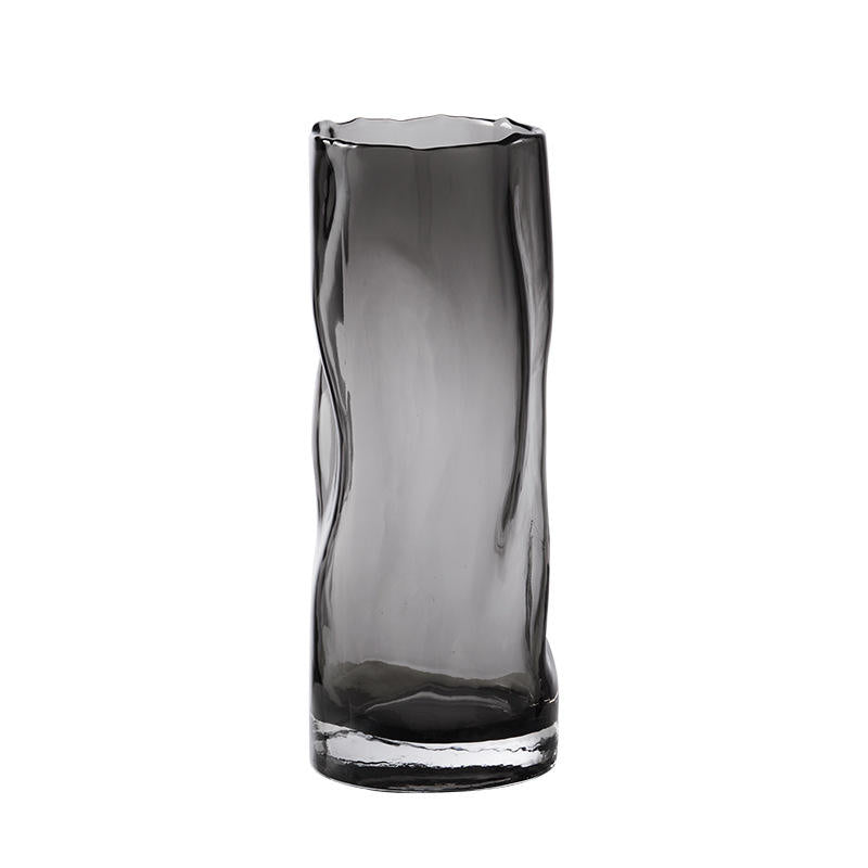 Creative Pleated Glass Vases – Twisted Pattern Decorative Vases For Living Room