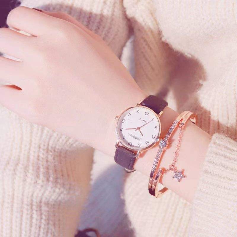 Best Selling Stylish Girls’ Leather Hand Watch – Student Casual Wristwatch