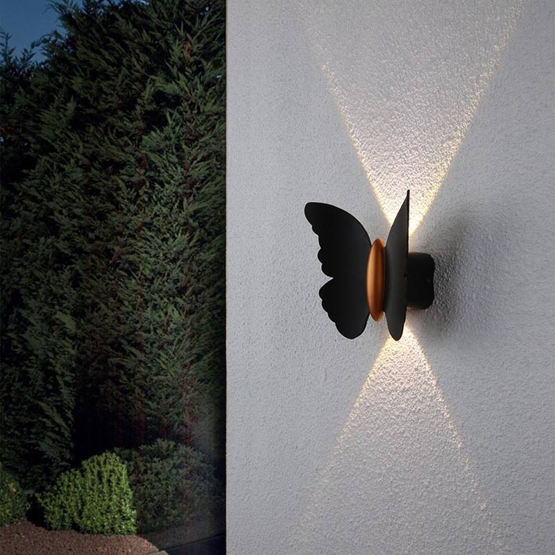 Hagood 6W Butterfly Outdoor Wall Light – Waterproof Up & Down Lamp For Garden, Living Room & Hotel