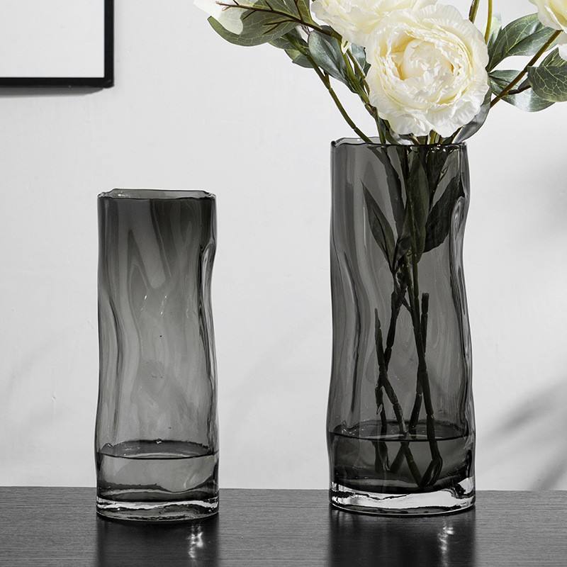 Creative Pleated Glass Vases – Twisted Pattern Decorative Vases For Living Room